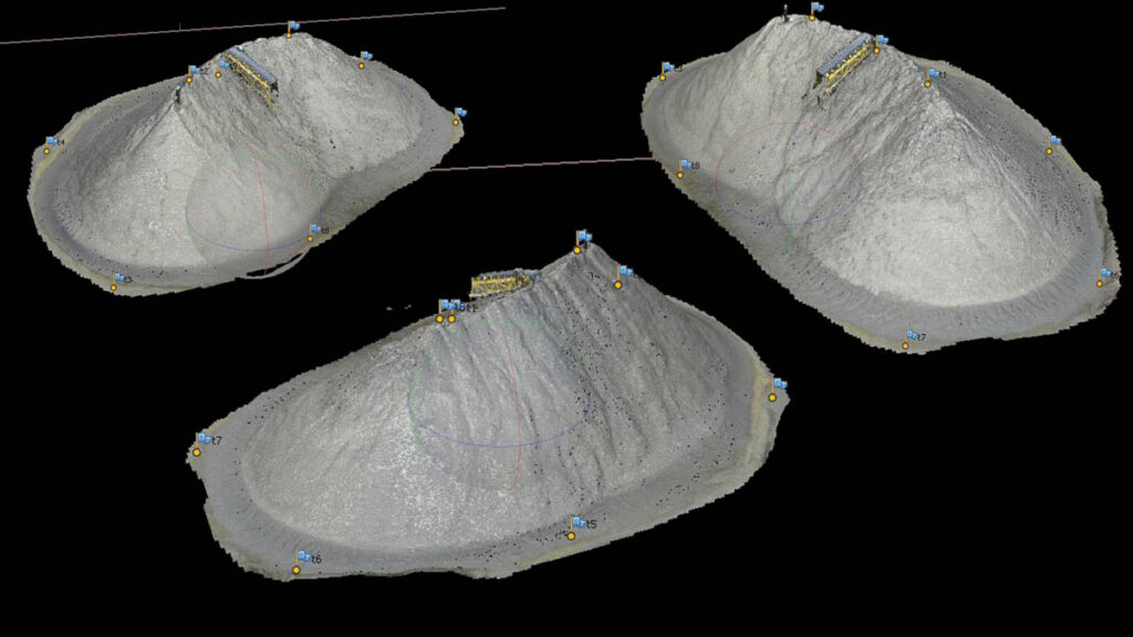 Nuvola di punti tridimensionale ottenuta con il rilievo fotogrammetrico di una cava a Ravenna (RA). Adriarilievi